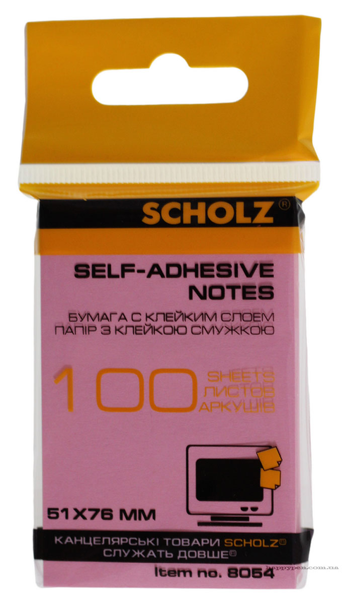 Блок паперу з клейким шаром  51*76мм.*100л., асорті Scholz - фото 5