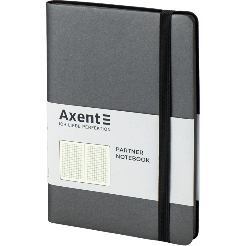 Книга записная Partner Soft, 125*195, 96 л, кл, серая Axent - фото 2