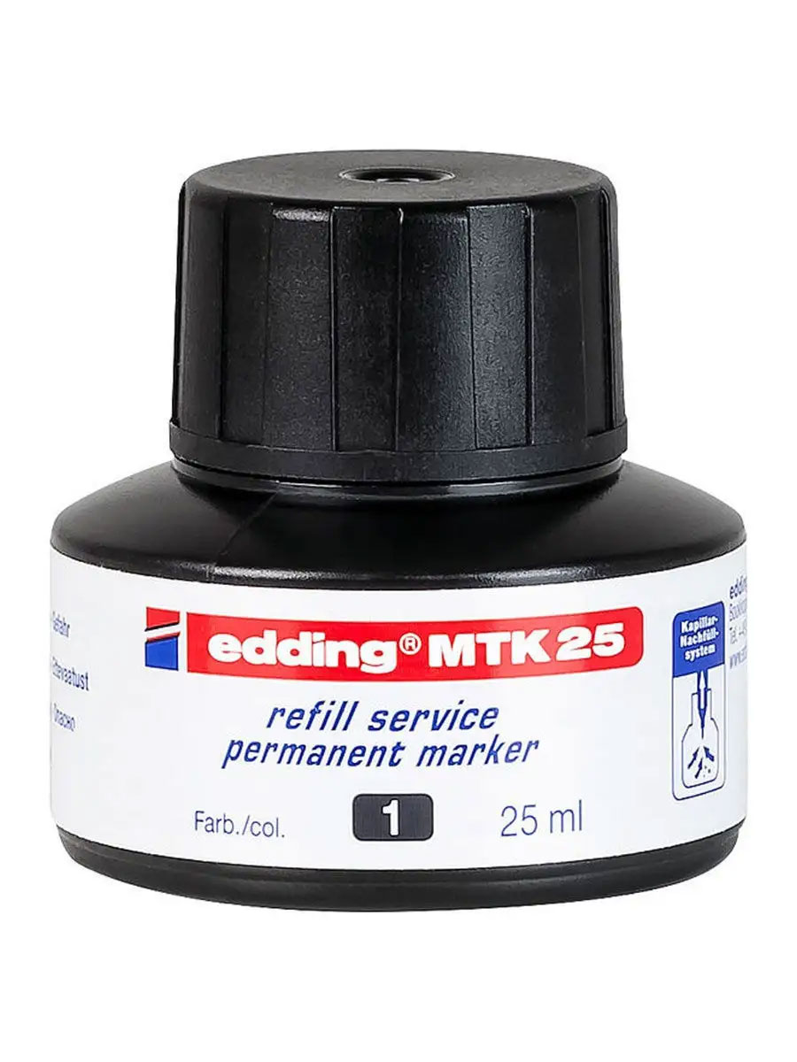 Чорнило для заправки перманентних маркерів E-МTK25, 25мл. , чорн. Edding - фото 2