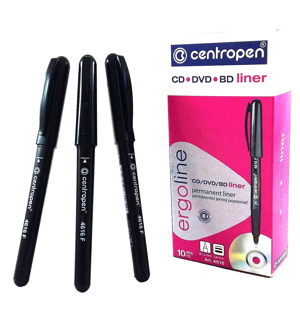 Маркер перманентный для CD/DVD CD-Liner Ergoline 0,6мм.(F) 4616, красн. Centropen - фото 3