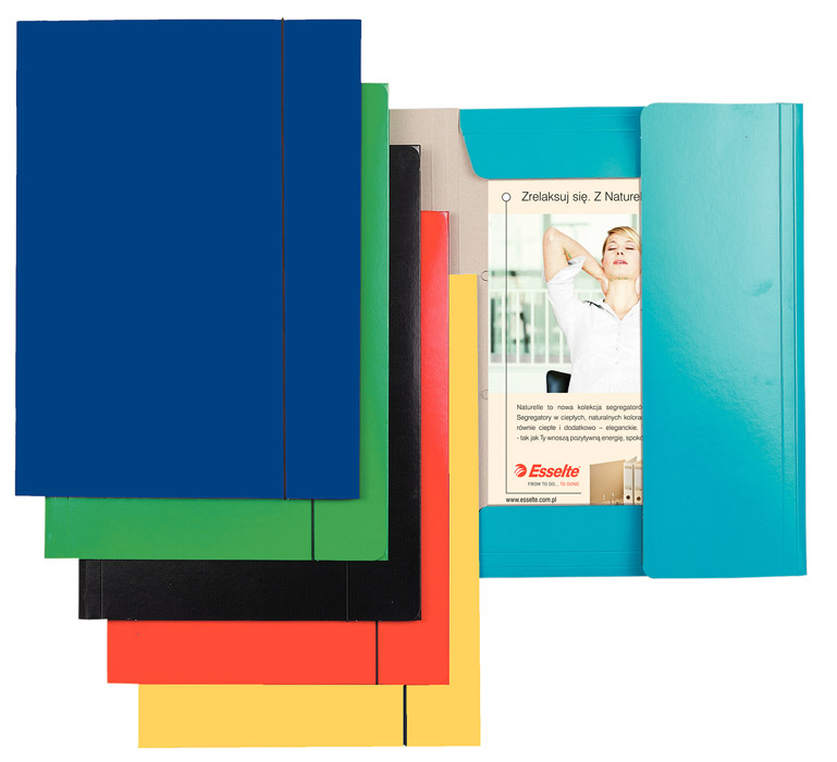 Папка на резинке А4, картон, темно-син. Esselte - фото 2