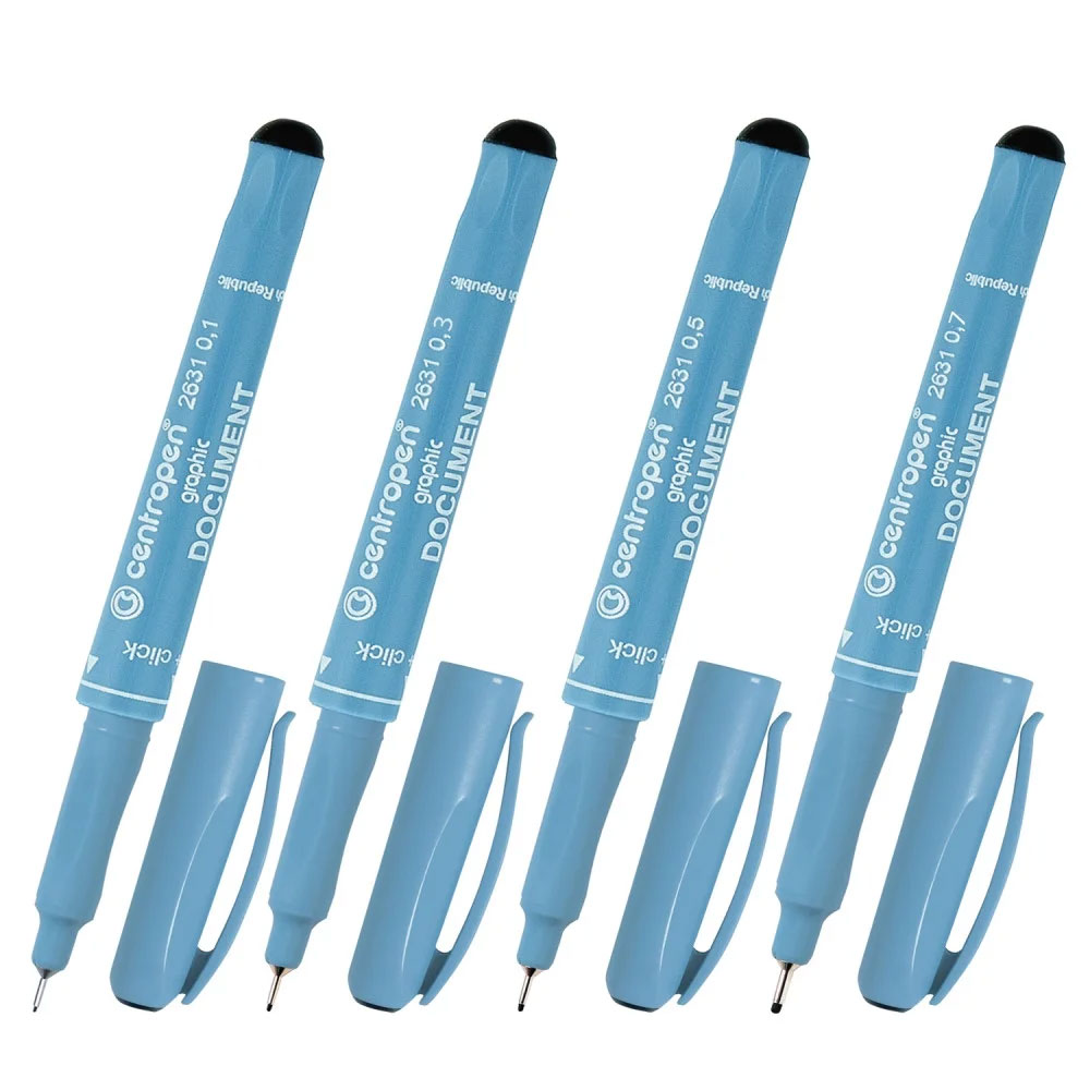 Лінер Document 0.25мм.,2631 корпус блакит., стрижень, чорн. Centropen - фото 3