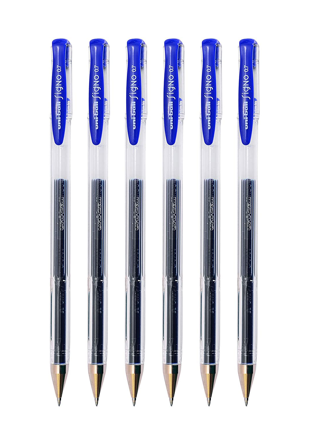 Гелева ручка Uni-ball Signo fine 0,7мм., корпус прозор., ст. син. Uni - фото 5