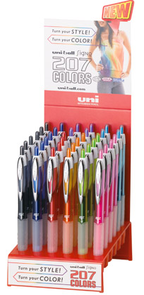 Гелева ручка автомат. Signo 207 0,5мм., корпус димч., ст.  чорн. Uni - фото 4