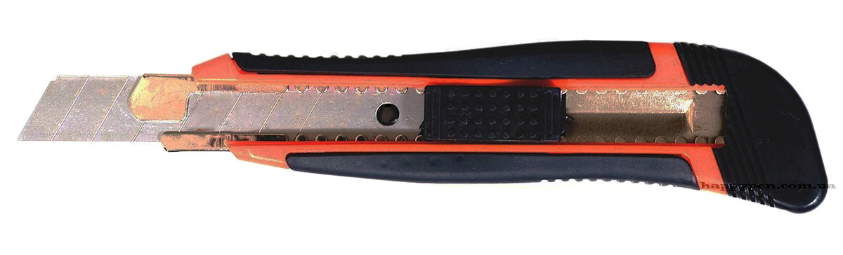 Ніж канцелярський великий 18мм., металева направляюча, гумові вставки NORMA - фото 5