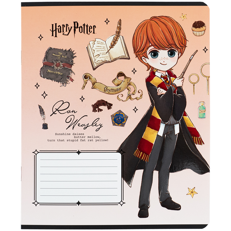 Тетрадь 12 лист., кл., софт тач + УФ лак, Harry Potter-2 (HP25-232-2) Kite - фото 13