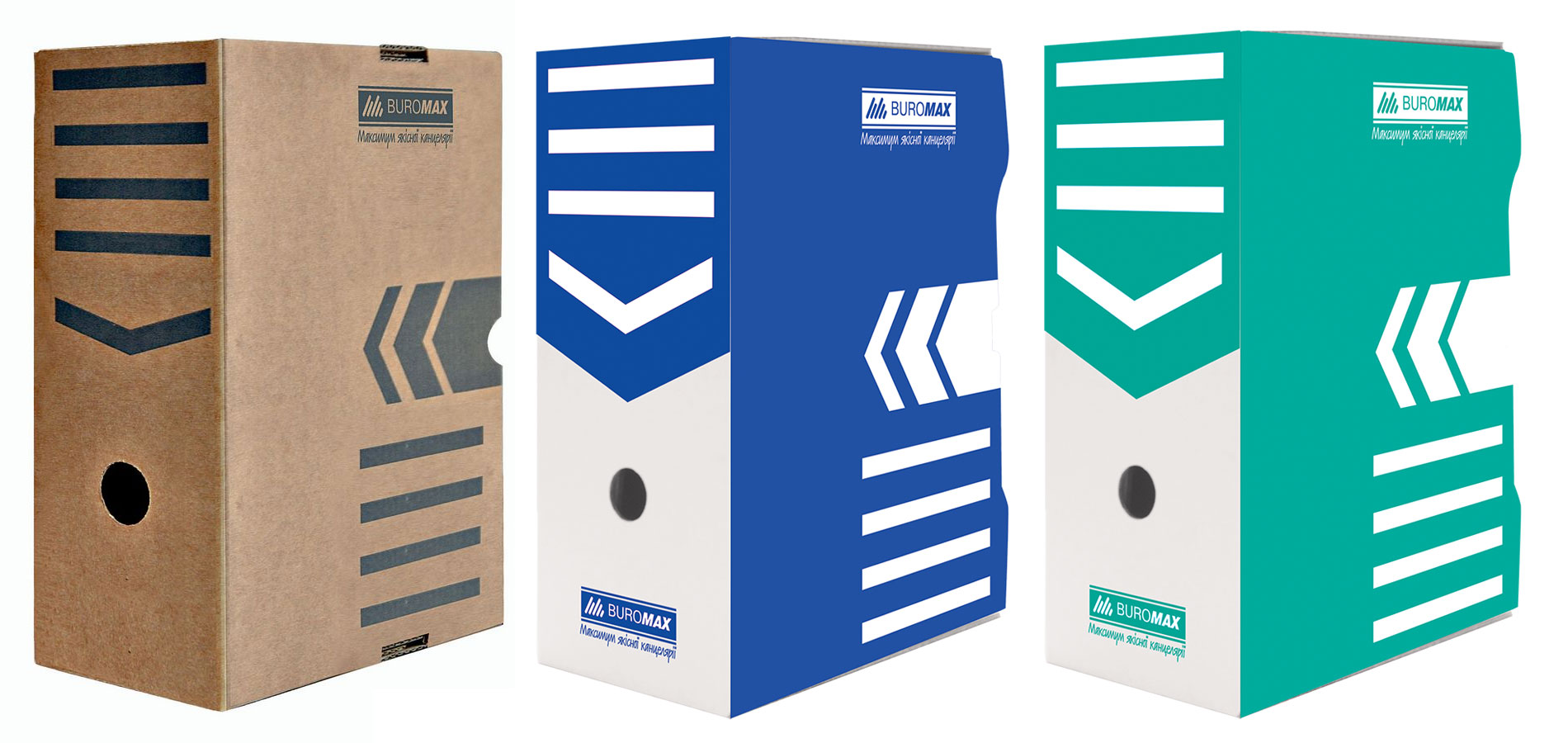 Коробка архивная А4, 150мм., син. BuroMax - фото 2