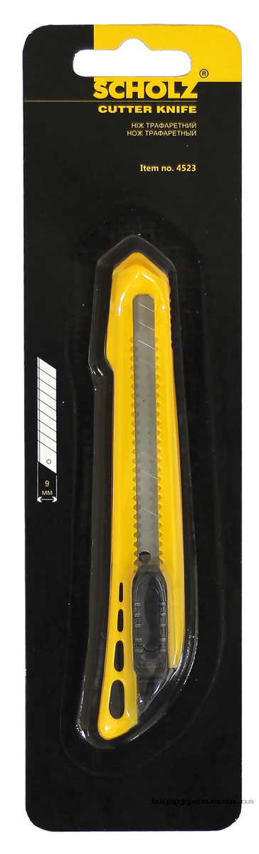 Ніж канцелярський малий 9мм., металева направляюча Scholz - фото 2