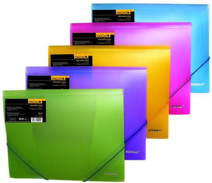 Папка на резинках А4, пластик прозр., ассорт. Scholz - фото 6