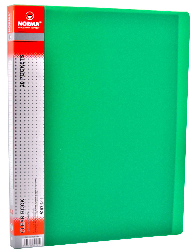 Папка на 20 файлов, толщина 600мкм., зелен. NORMA - фото 2