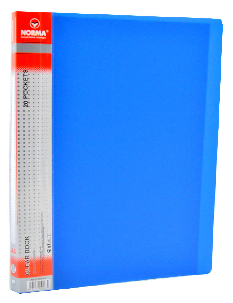 Папка на 20 файлов, толщина 600мкм., син. NORMA - фото 2