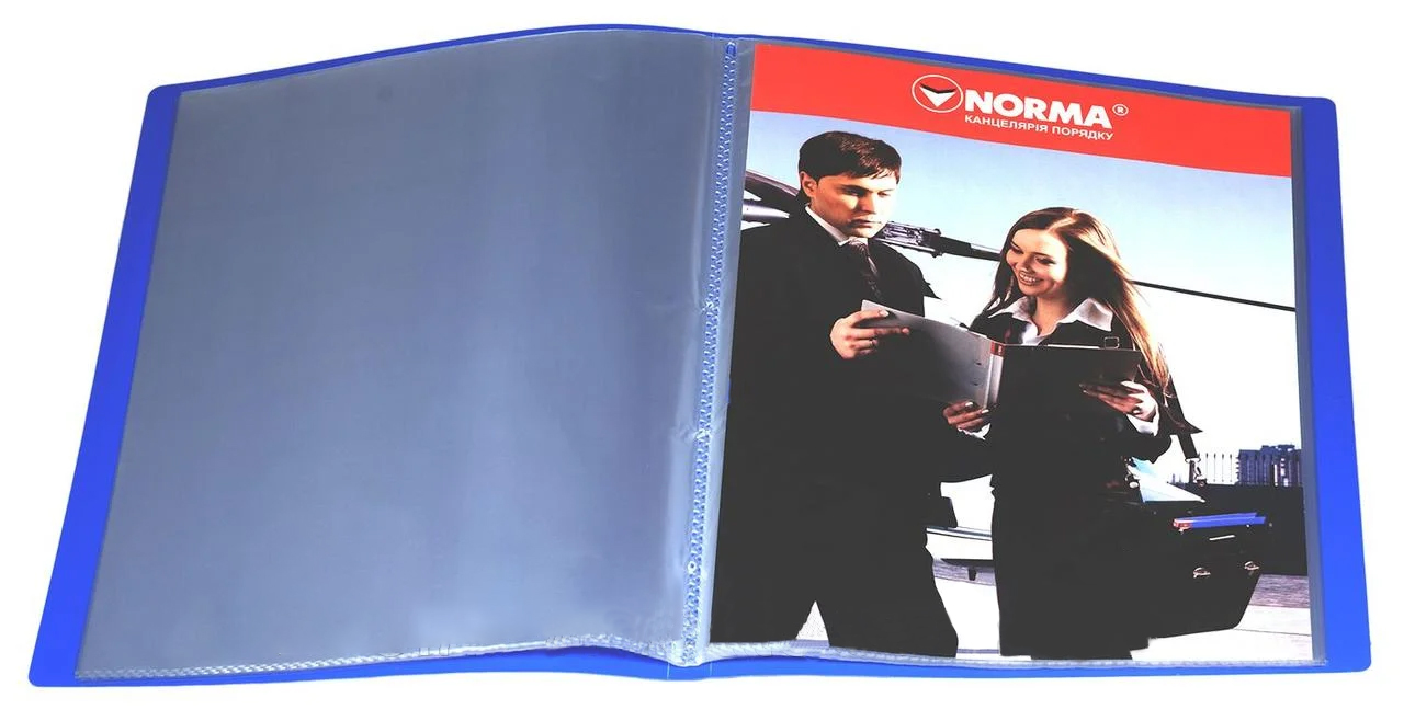 Папка на 30 файлов, толщина 600мкм., син. NORMA - фото 3