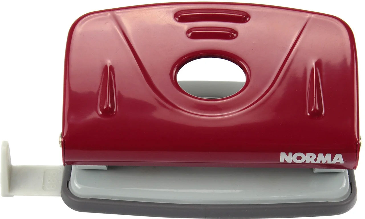 Дырокол на 2 отверстия, до 10 листов (4344), металлический, красн. NORMA - фото 4