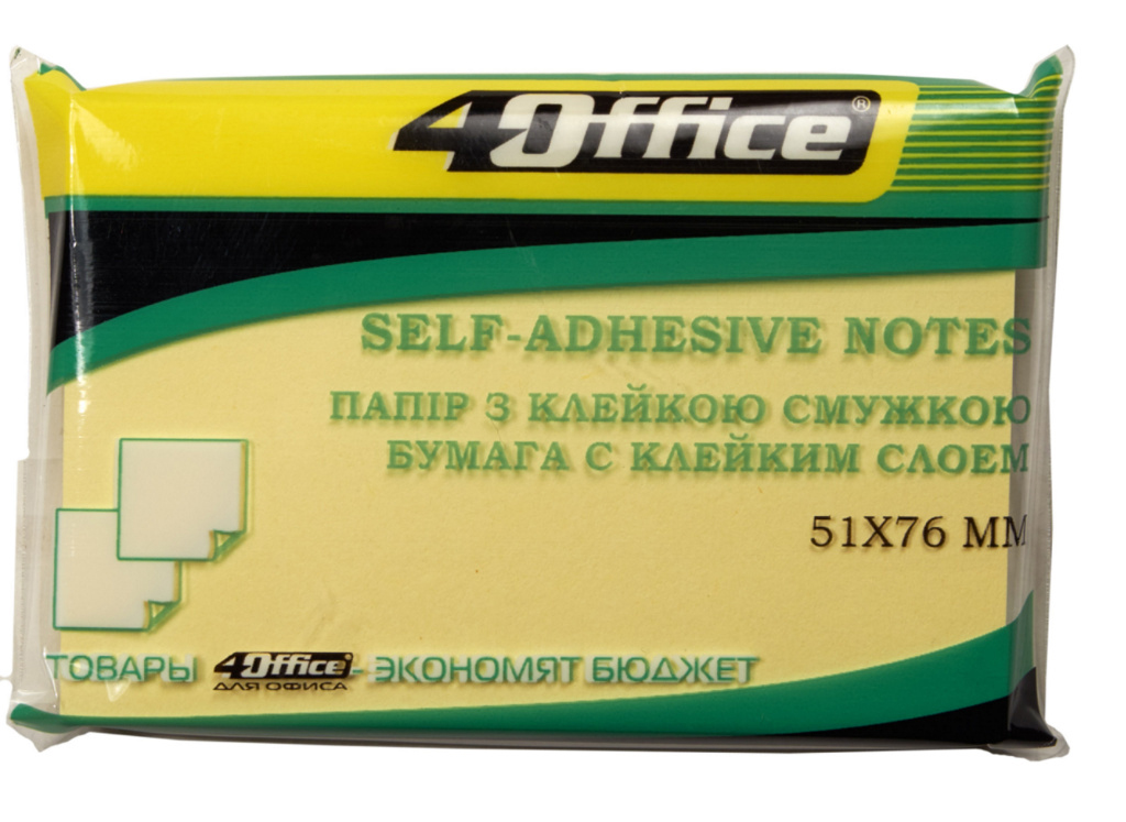 Блок паперу з клейким шаром  51*76мм.*100л., асорті 4Office - фото 4