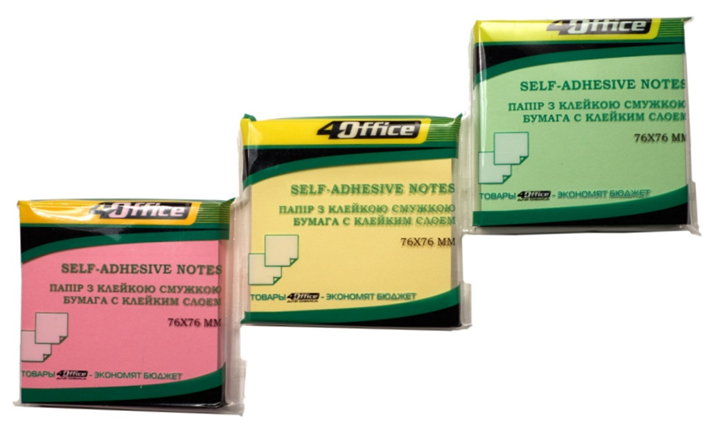 Блок бумаги с клейким слоем 76*76мм.*100 листов, пастель желт. 4Office - фото 4