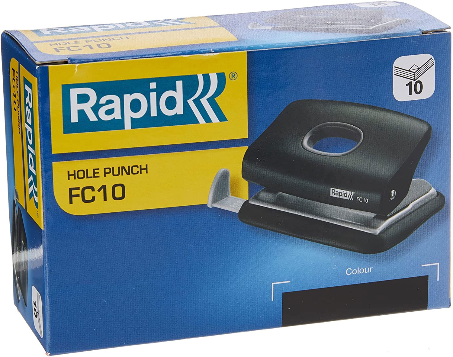 Дырокол на 2 отверстия, до 10 листов Fashion FC10, металлический, черн. Rapid - фото 4