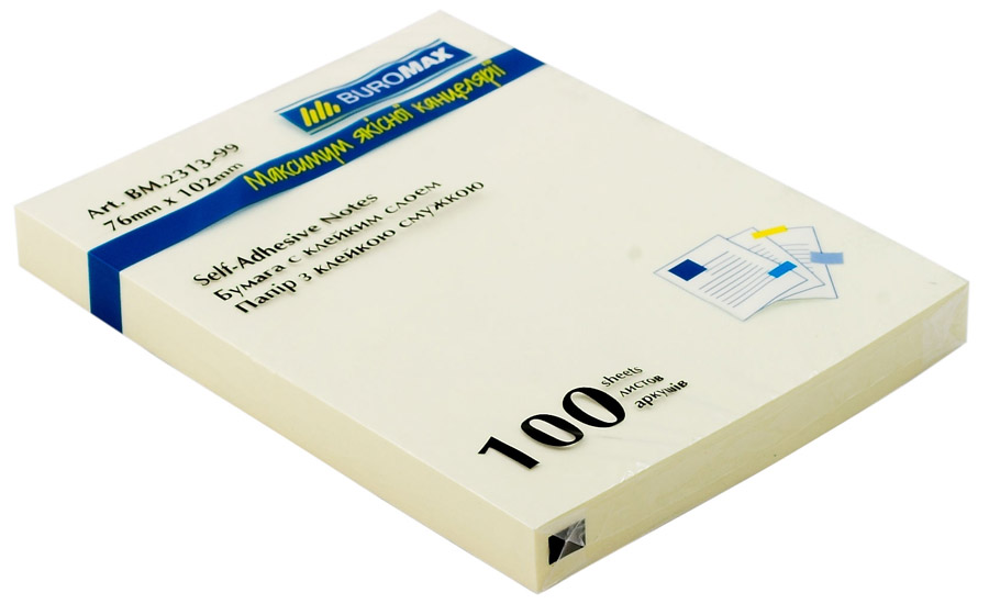 Блок бумаги с клейким слоем 102*76мм.*100 листов, mix BuroMax - фото 4