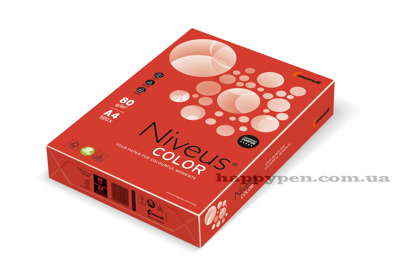 Бумага цветная Color A4 интенсив 80г./м2, 500лист., CO44 coral red, красн. Mondi - фото 3