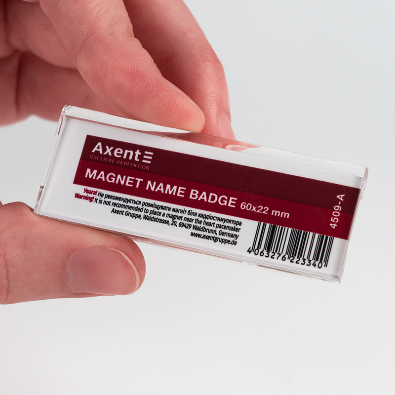 Бейдж акриловий на магніті 4509 (60х22мм) Axent - фото 2