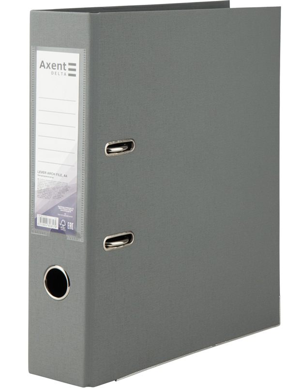 Регистратор 7,5см. А4 (PP) двусторонний, серый Axent Delta - фото 3