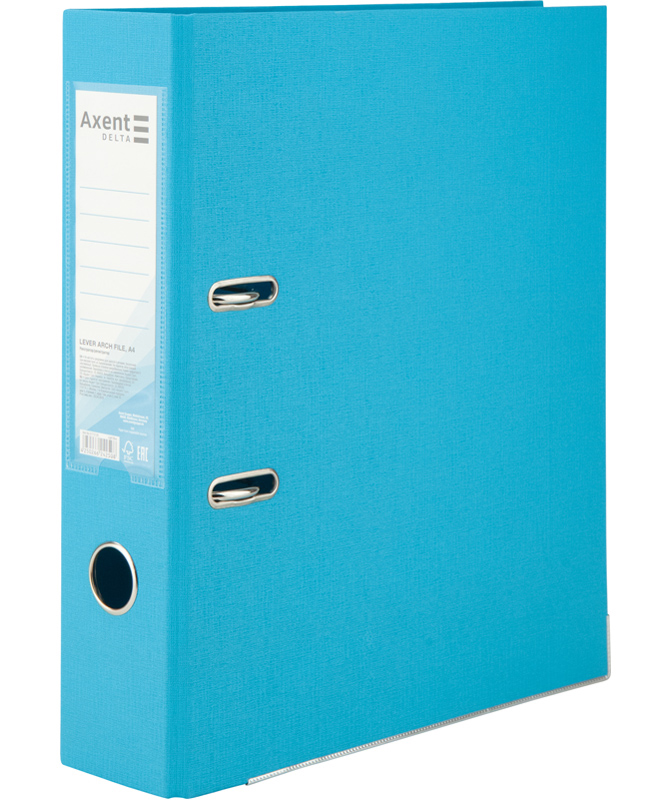 Регистратор 7,5см. А4 (PP) двусторонний, св.-голубой Axent Delta - фото 2