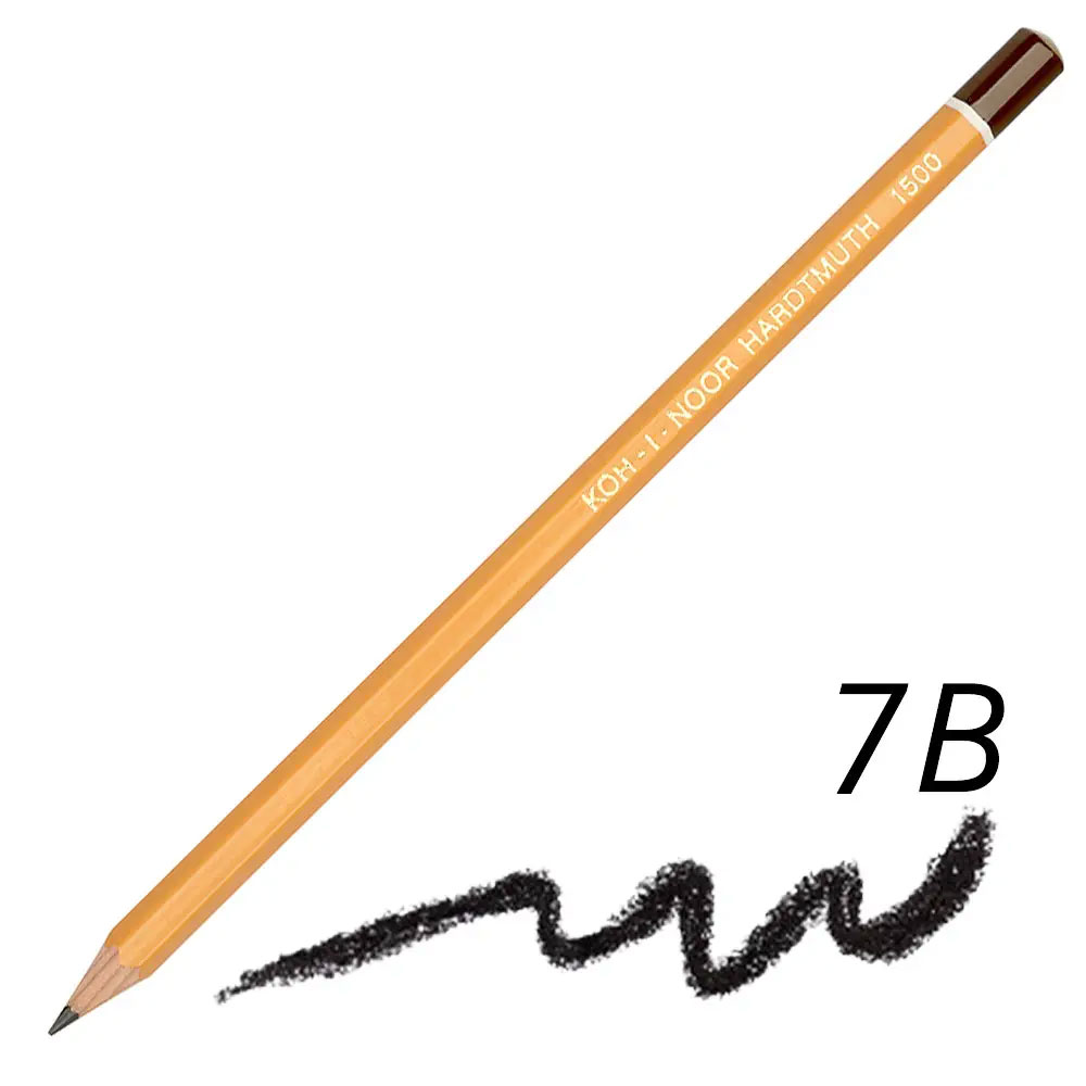 Олівець простий графітний для креслення і графічних робіт 1500 7B Koh-i-noor - фото 2