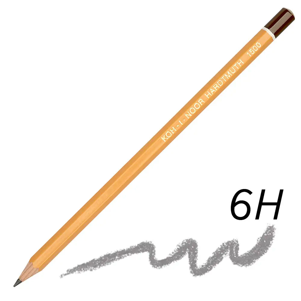 Олівець простий графітний для креслення та графічних робіт 1500 6H Koh-i-noor - фото 2