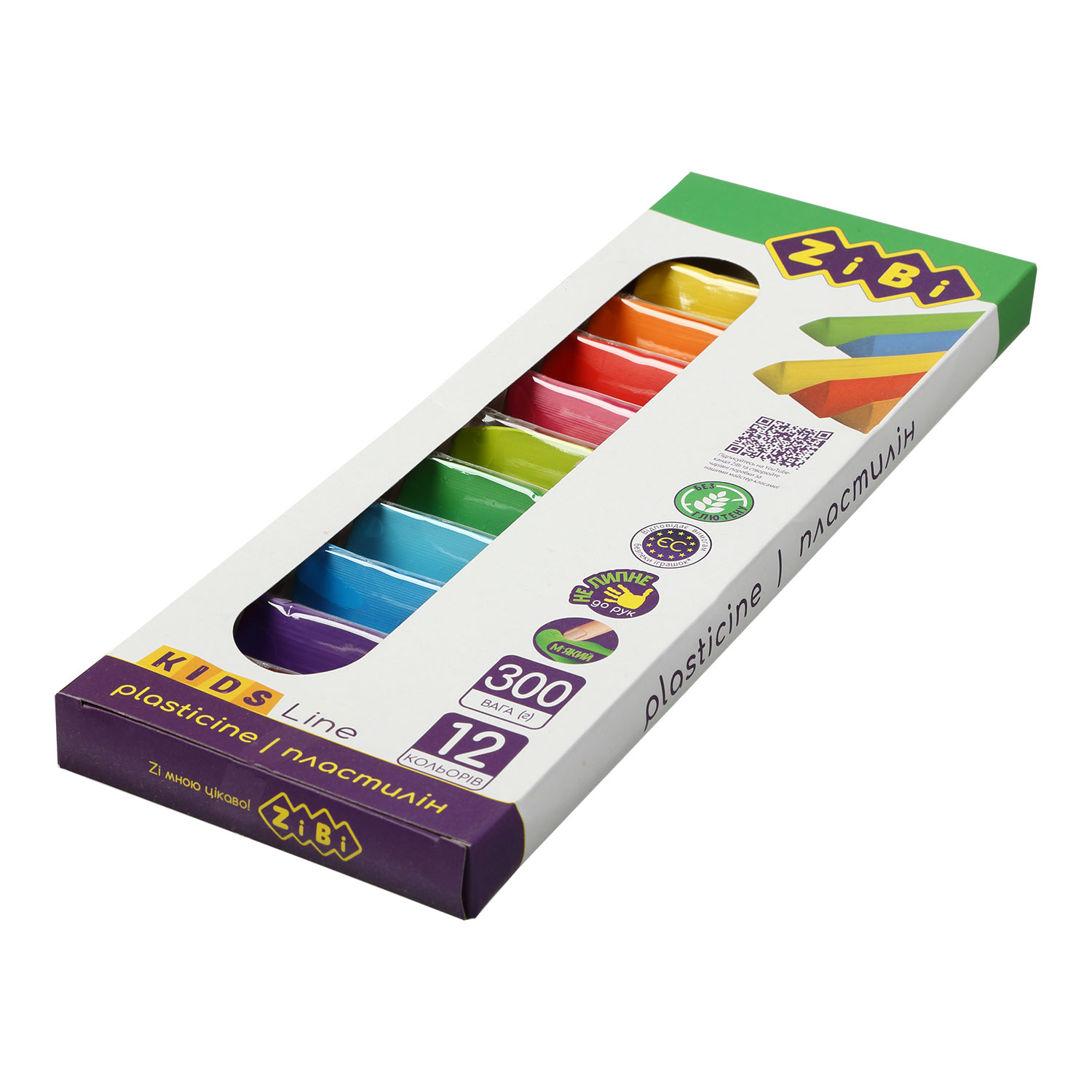 Пластилин 12цв., 300гр., KIDS line ZiBi - фото 1