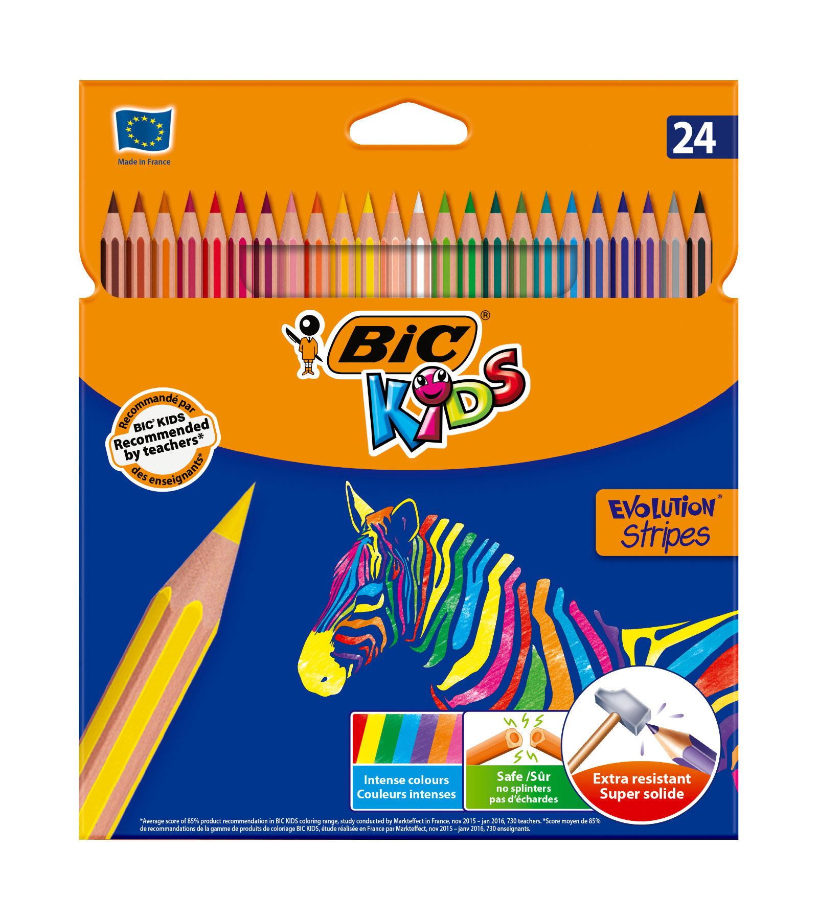 Карандаши цветные, 24цв., Evolution Stripes Bic - фото 4