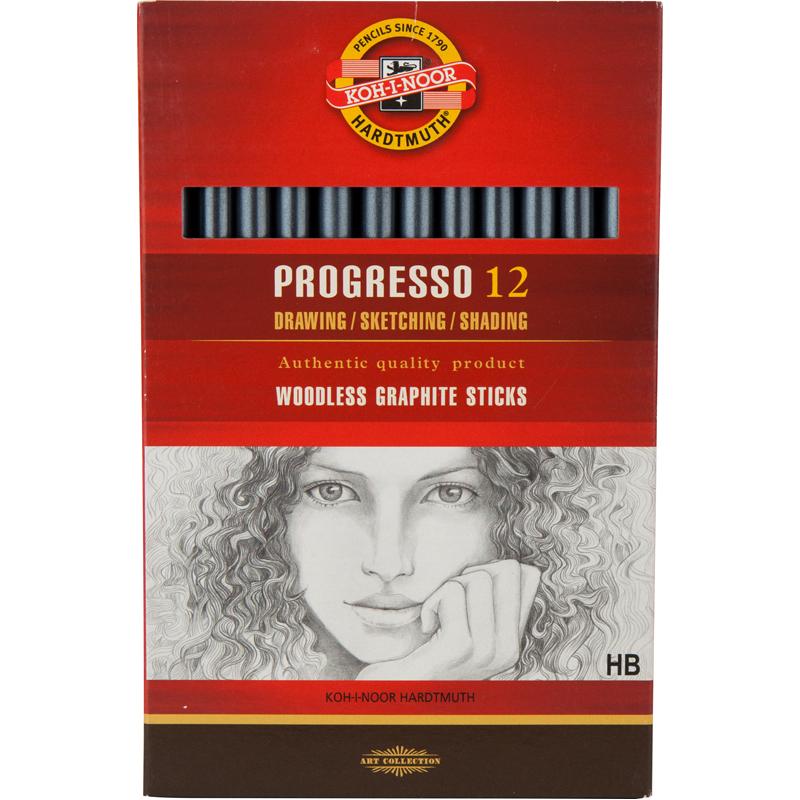 Карандаш без древесины цельнографитный Progresso 8911, твёрдость HB Koh-i-noor - фото 3