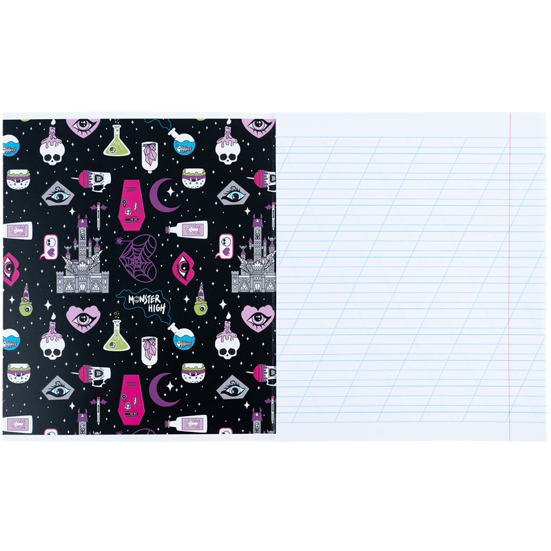 Тетрадь 12 лист., кос., гибр. лак + УФ лак, Monster High (MH25-235) Kite - фото 8