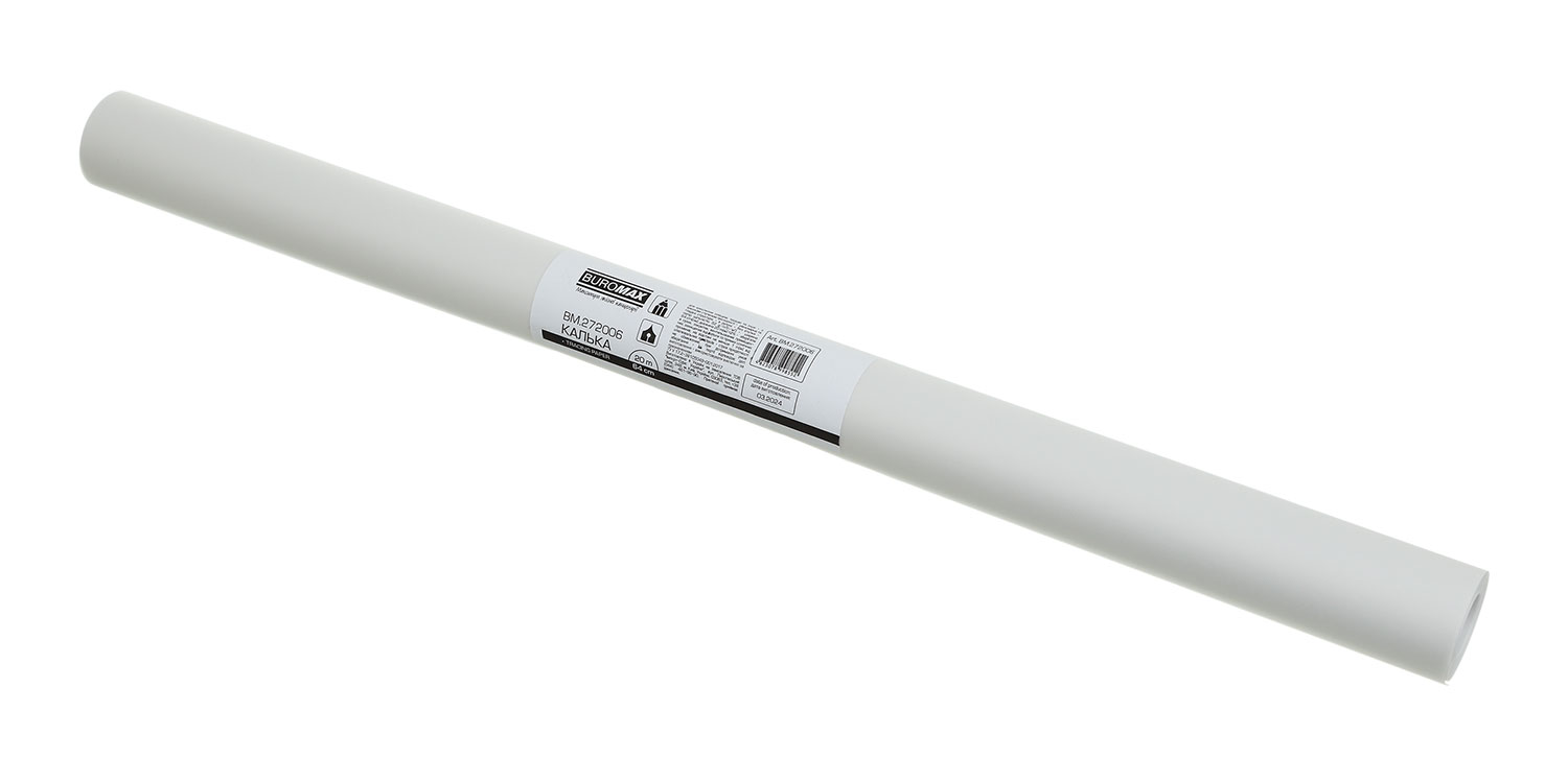 Калька для креслення 640мм.*20м., 52г/м2., без втулки BuroMax - фото 3