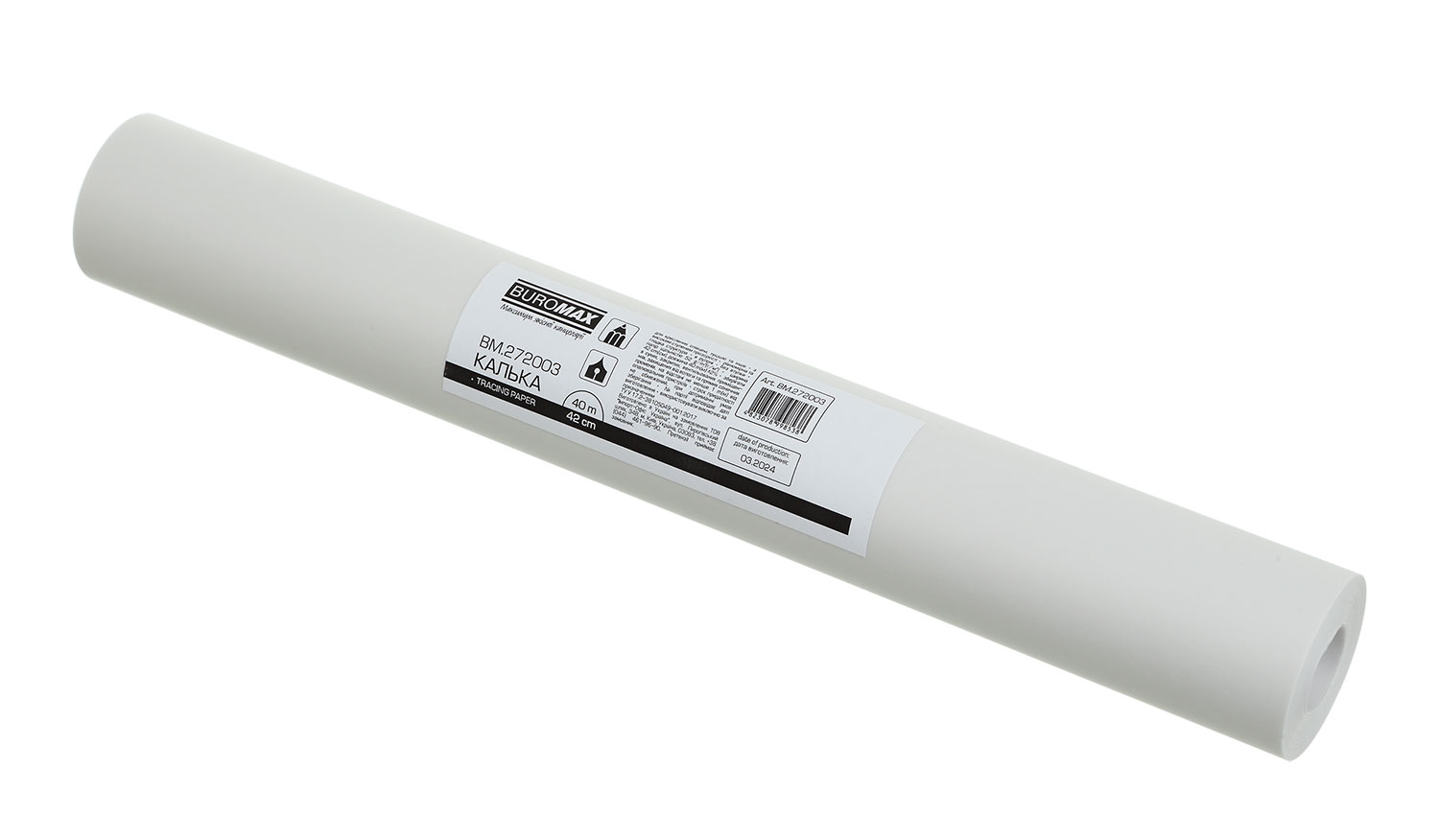 Калька для креслення 420мм.*40м., 52г/м2., без втулки BuroMax - фото 3