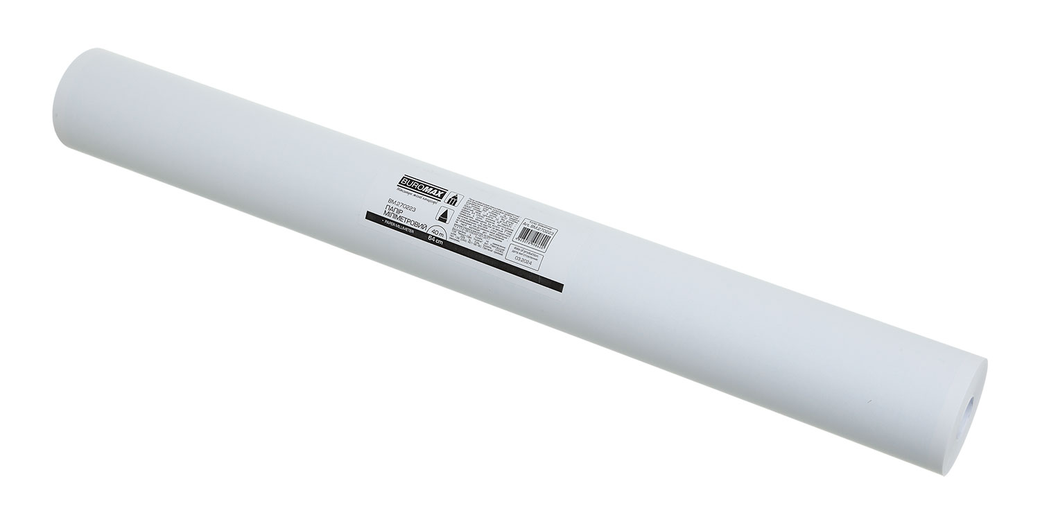 Папір міліметровий, масштабно-координатний для креслення 640мм.*40м., 70г/м2, без втулки, блакит. BuroMax - фото 4