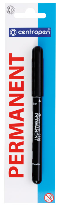 Маркер перманентний, круглий наконечник 1мм. (M) 2846, червон. Centropen - фото 3