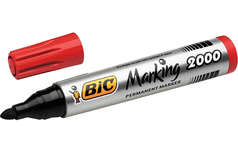 Маркер перманентный 2000, круглое острие 2,5мм., красн. Bic - фото 5