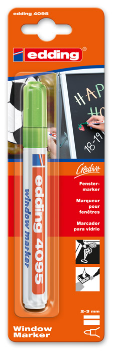 Маркер для окон 4095, круглое острие 2-3мм., зелен. Edding - фото 5