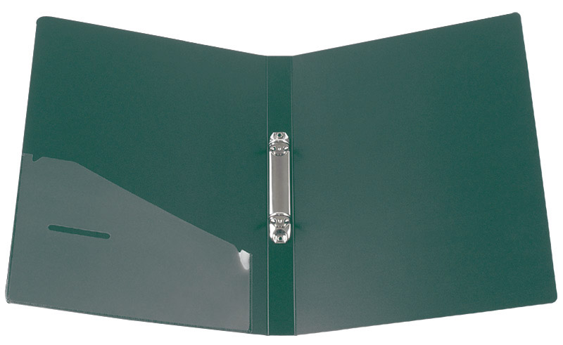 Папка А4, 2 кільця, 25мм., пластик, внутрішня кишеня, зелен. Axent - фото 3