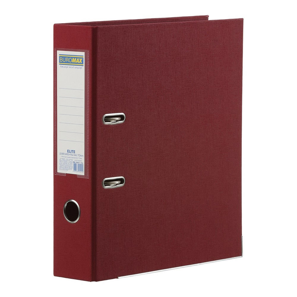 Регистратор 7см. А4 (PP двустороннее покрытие) ELITE, бордо BuroMax - фото 3