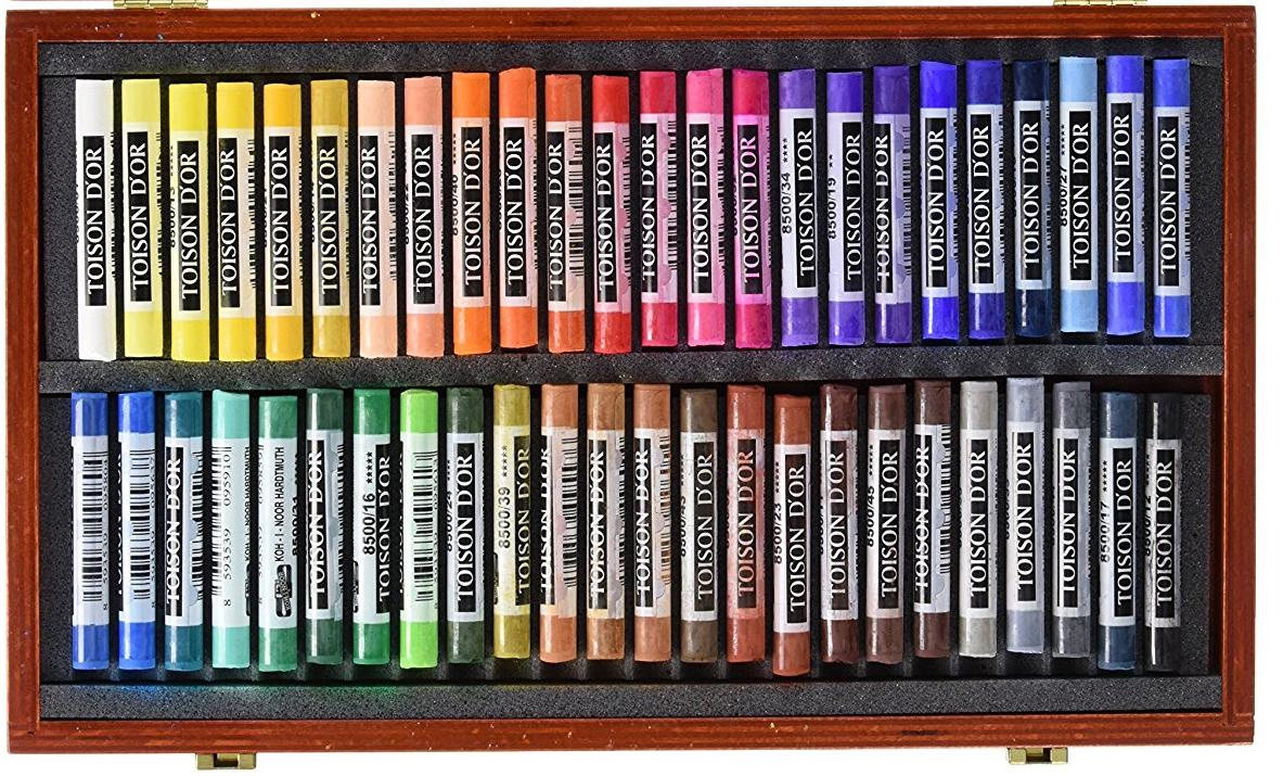 Пастель сухая 48 цветов, TOISON D'OR 8596, в деревянном футляре Koh-i-noor - фото 4