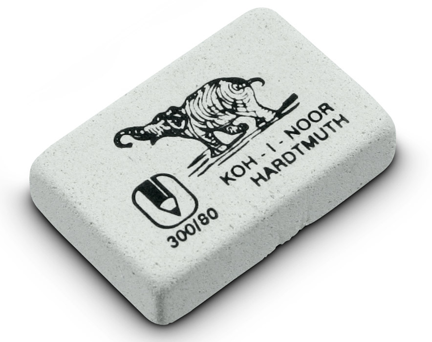 Гумка Hardmuth 300/80, з натурального каучуку, мала, біл. Koh-i-noor - фото 2