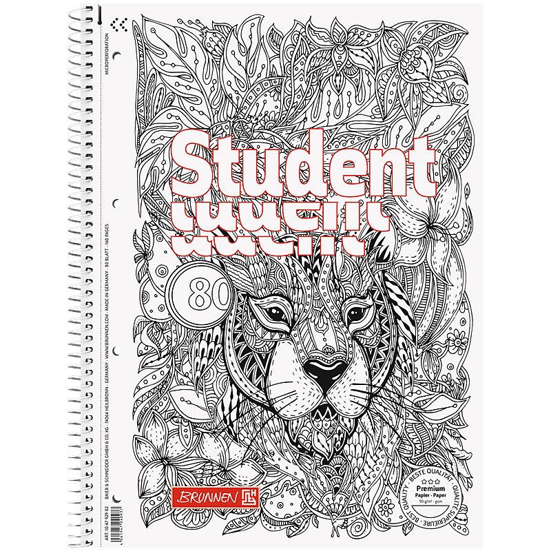 Колледж-блок А4 Premium, точка, 80 листов, Zenart Lion Brunnen - фото 2