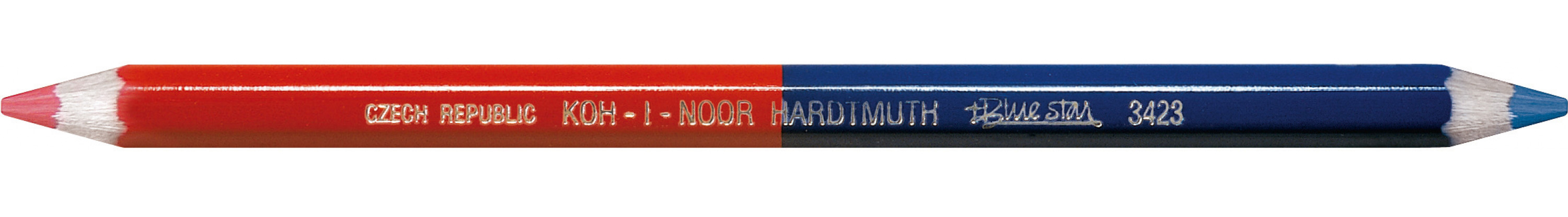 Олівець двоколірний червоний/синій, потовщенний шестигранний корпус, заточений Koh-i-noor - фото 2