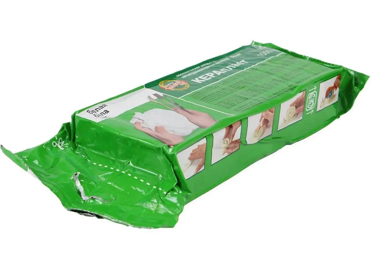 Пластилин скульптурный Keraplast, 1000г., на основе натуральной глины, бел. Koh-i-noor - фото 3