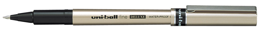 Роллер Uni-ball fine Deluxe, 0,7мм., корпус серебр., стержень черн. Uni - фото 6