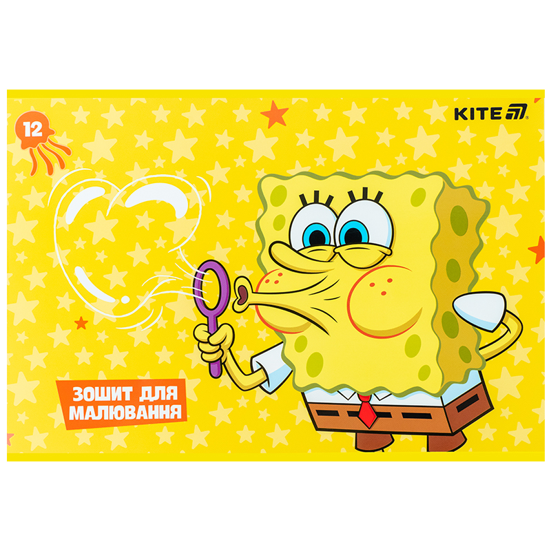 Зошит для малювання, 12 арк., скоба, софт тач + УФ лак, Sponge Bob (SB25-241) Kite - фото 8