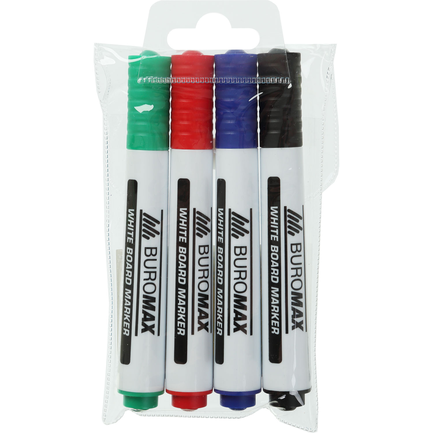 Маркер для дошок, круглий наконечник 2-4мм.,  набір 4шт./уп. BuroMax - фото 3