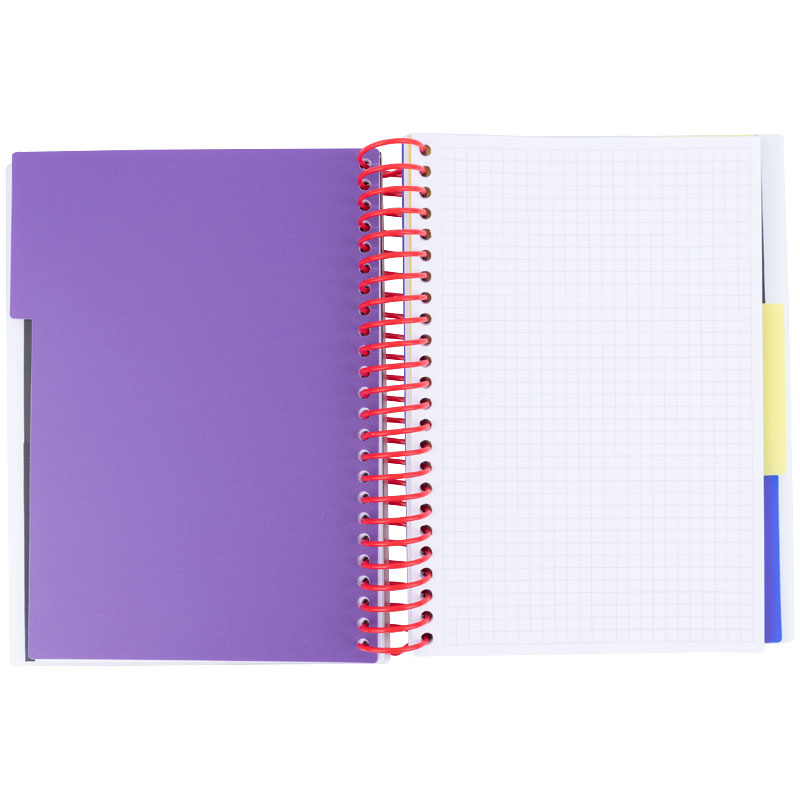 Тетрадь на спирали А5, 120л., с 3 разделителями, клетка, красн. Axent - фото 3