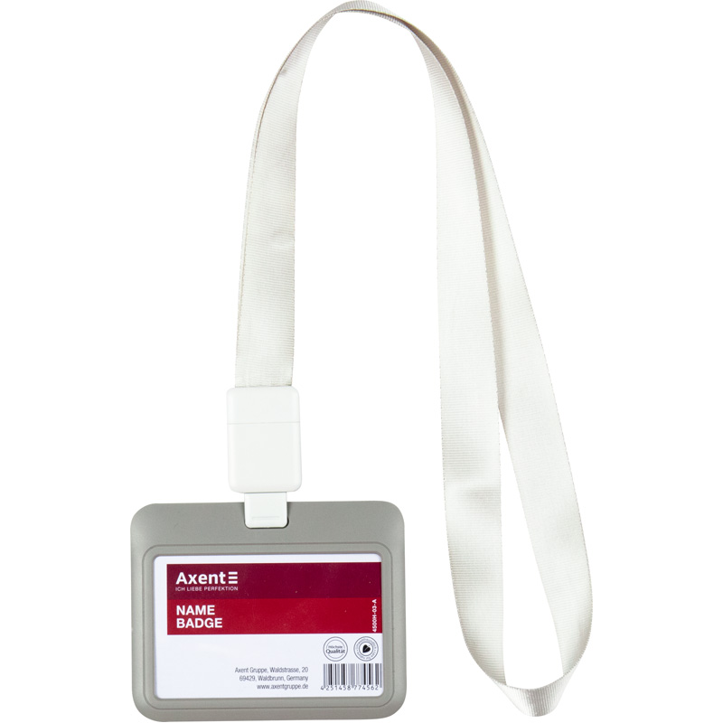 Бейдж-слайдер горизонтальний 85*54мм., ABS пластик, сірий Axent - фото 3