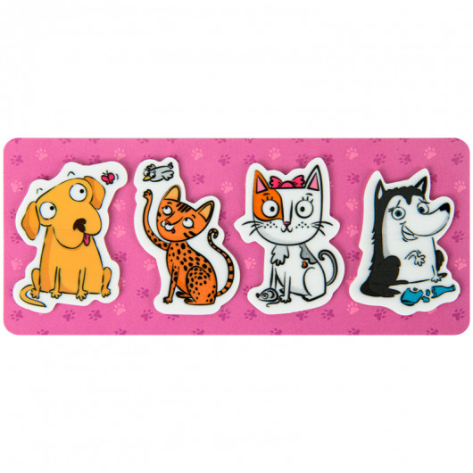 Закладки платсиковые 4x20 шт, 35х50 мм, Pets Kite - фото 1